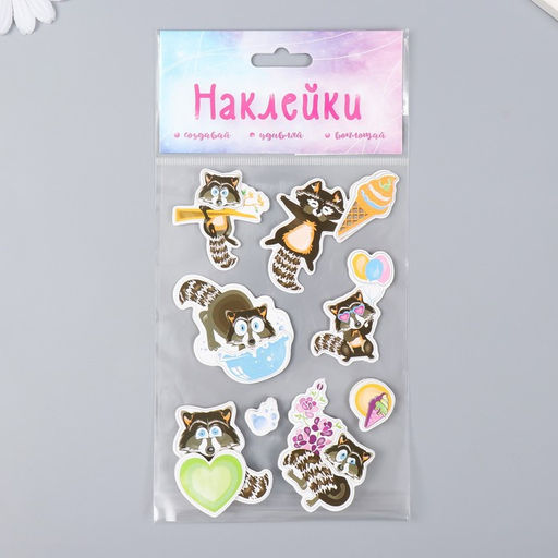 Наклейка картон 2 слоя Неугомонные еноты 17х12 см - Simaland фото 4