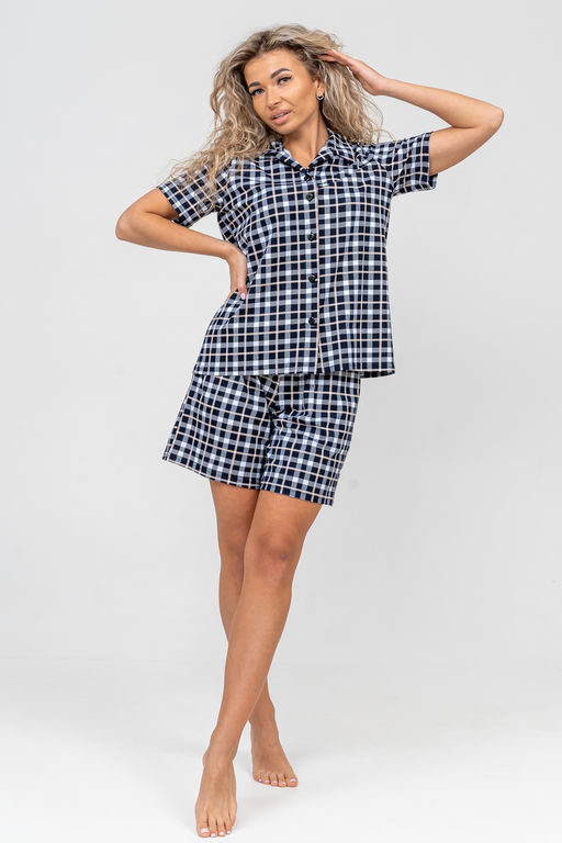 Костюм женский Натали из хлопка в клетку  фото 46