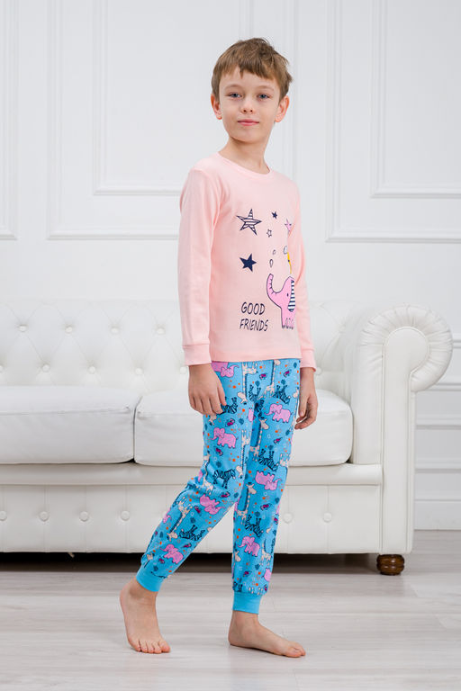 Пижама детская из интерлока Улыбка розовый слон - Амадэль фото 9