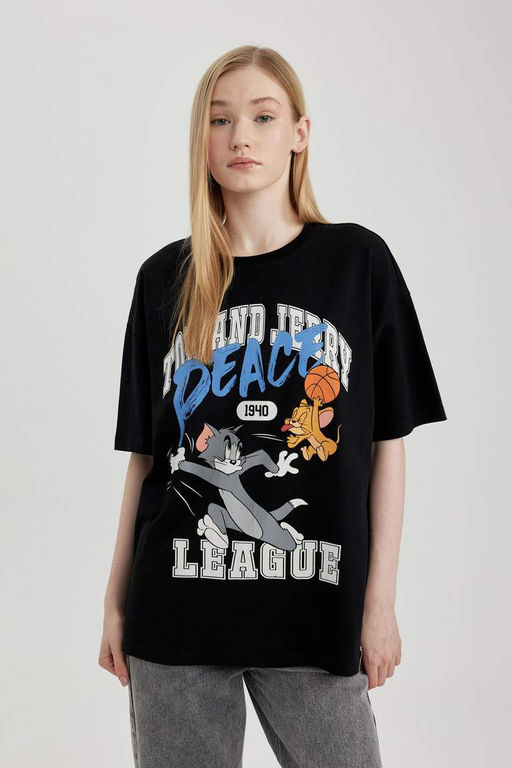 Футболка унисекс Cool Tom & Jerry Oversize с круглым вырезом и короткими рукавами - Defacto фото 8