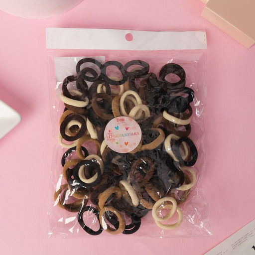 Цена за 2 шт. Резинки для волос «Махрушка спорт», набор 100 шт., 2.5 см, коричневые тона