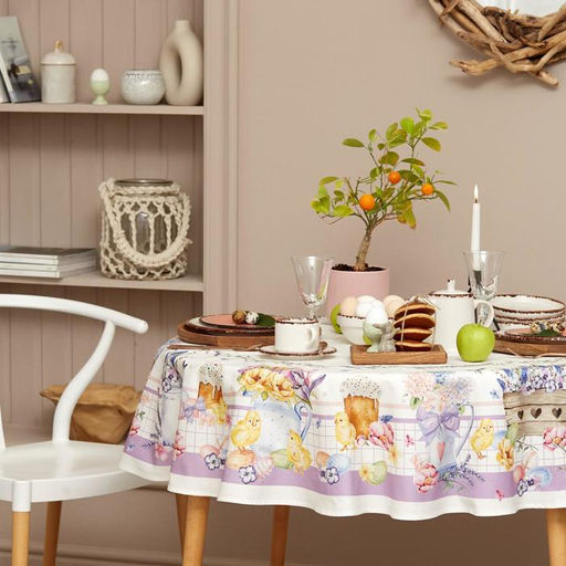 Скатерть Этель Spring easter d=214см +/-3см, 100% хлопок, саржа 190 гр/м2  фото 14