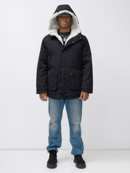 Парка мужская зимняя удлиненная с мехом хаки цвета 8753Ch - Mtforce фото 14