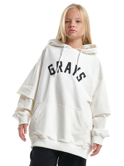 Толстовка с принтом 22-8031 молочный - Mini maxi фото 3