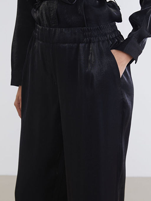 Beli Lastikli Saten Kad?n Pantolon