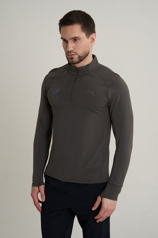 Лонгслив half-zip Коричневый ANTA RUNNING LS Tee  фото 2