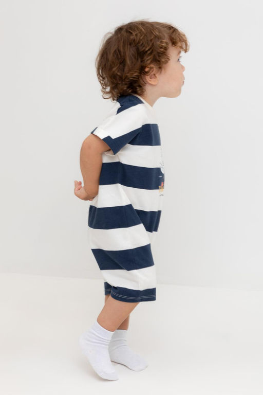 КР 6499/синий,суровый,полоска к564 полукомбинезон (песочник) д/мал яс - Crockid фото 4