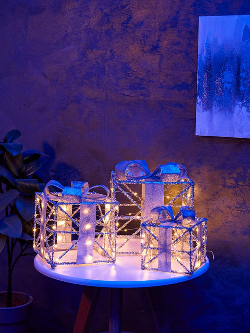Фигура световая «Кубы серые», 25×20×15 см, 90 LED, батарейки ААх8 (не в компл.), свечение тёплое белое