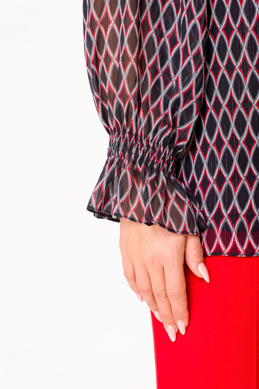 Блуза Swallow 803.2 черный+серебряный узор фото 740