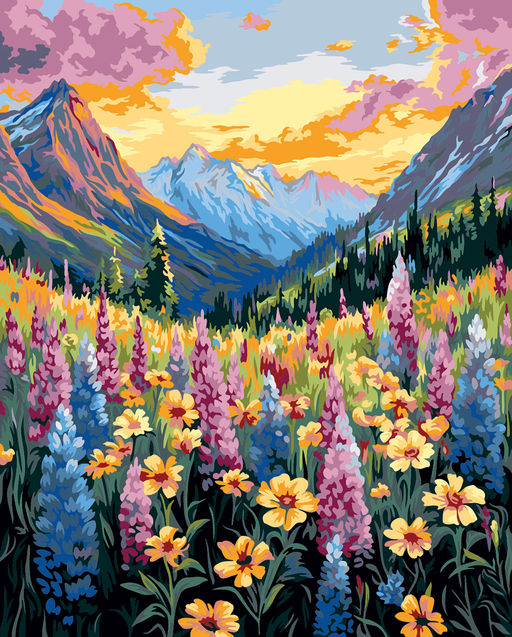 ФРЕЯ PNB/PL-360 Набор для раскрашивания по номерам 50 х 40 см Горная долина