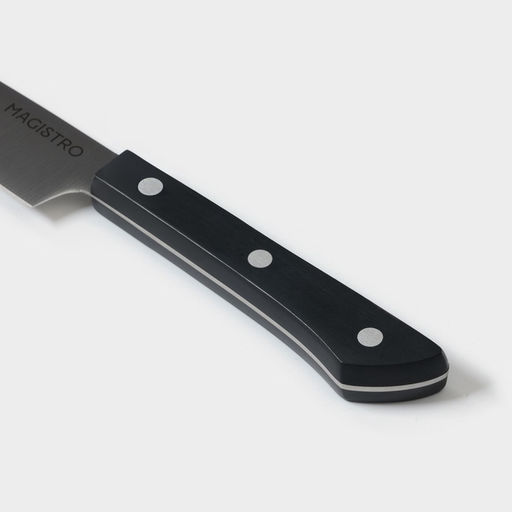 Нож кухонный разделочный Magistro Hinshitsu, нержавеющая сталь, лезвие 20.3 см, длина 34.7 см, чёрный  фото 8