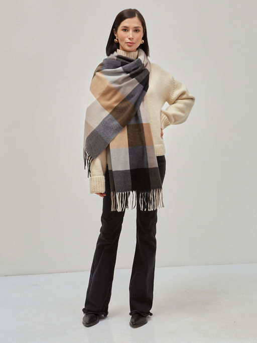 В составе шерсть ! теплый двусторонний палантин - Tantino фото 4