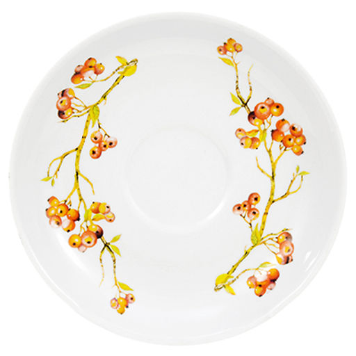 Чашка чайная фарфоровая Снегири 450мл, д10,5см, h9см, форма Ностальгия, с блюдцем (Россия) - Домашняя мода фото 2