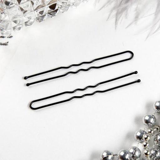 Цена за 50 шт. Шпильки для волос «Классика», набор 10 шт., 6 см, чёрные