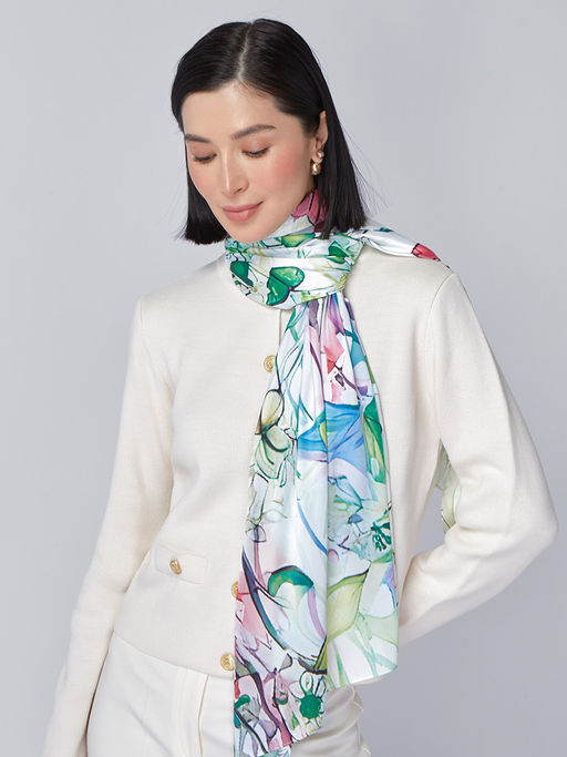 Большой, мягкий, тонкий и очень нежный двусторонний палантин с рисунком - Tantino фото 5