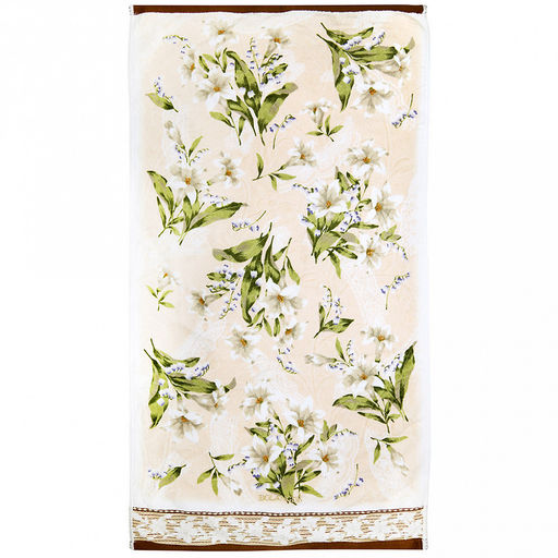 "Япония-2012" Полотенце махровое 50х90см, плотность 300гр/м2, 100% хлопок, Ландыш, бежевый, Bolangde (Китай)