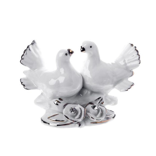 Фигурка «2 белых голубя», со стразами, 9×12 см