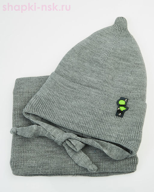 03-22-E Комплект для мальчика флис (шапка+снуд) (46-48)