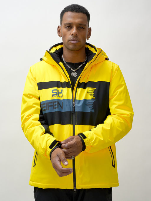 Горнолыжный костюм мужской зимний желтого цвета 370J - Mtforce фото 17