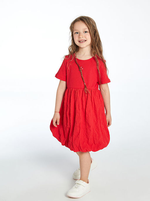 Nak??l? Krinkle B?zg?l? K?z ?ocuk Elbise