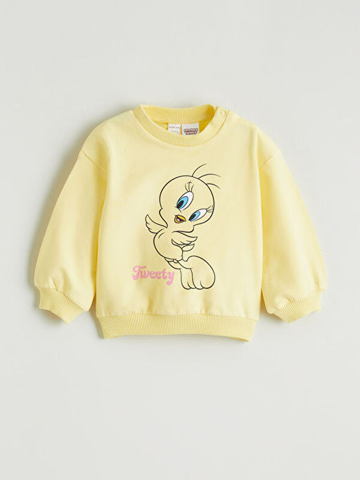Tweety Bask?l? K?z Bebek Sweatshirt ve Tayt