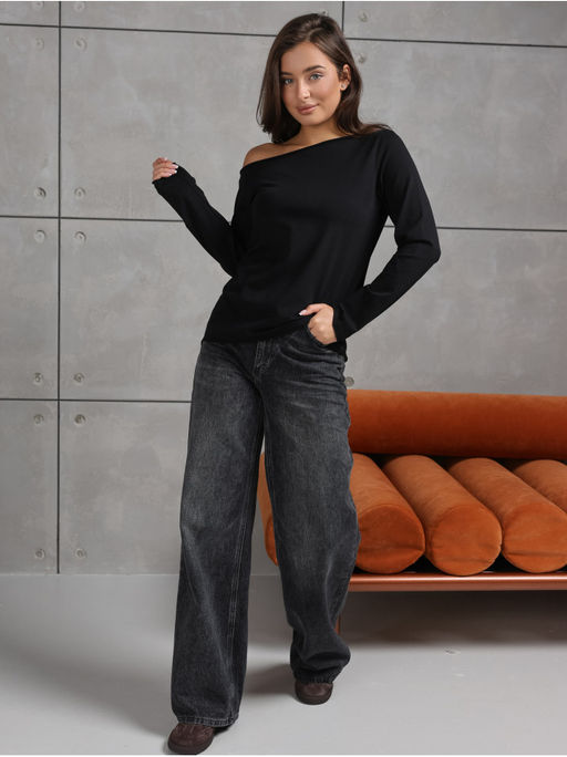 Лонгслив Плечо Черный - София фото 7