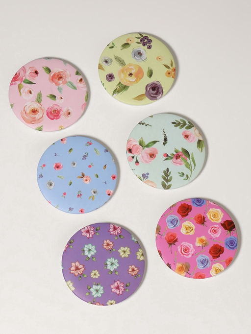 Цена за 3 шт. Зеркало складное «Цветы», d=7.5 см, с увеличением х2, рисунок МИКС