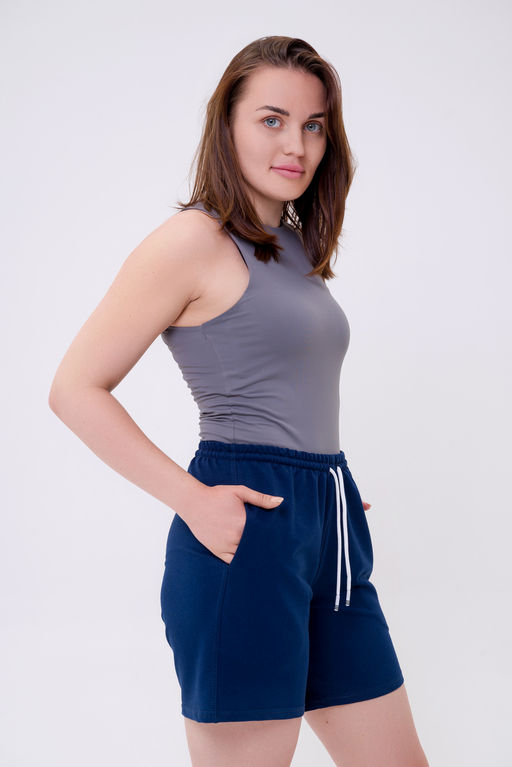 Шорты женские из футера Таиланд индиго - Амадэль фото 4