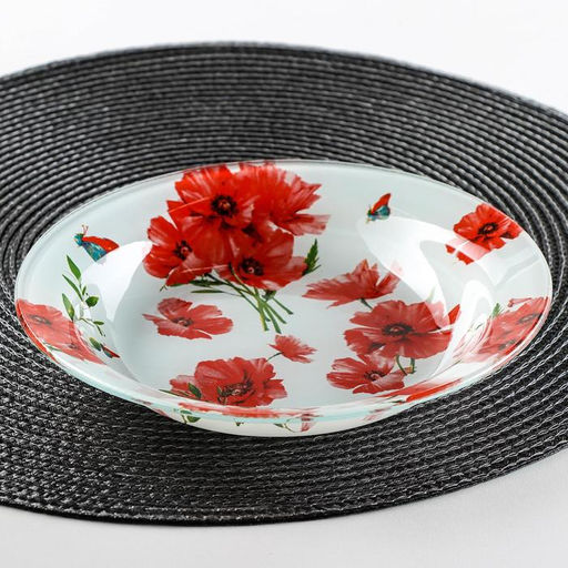 Тарелка суповая Доляна Красные маки, d=18,5 см