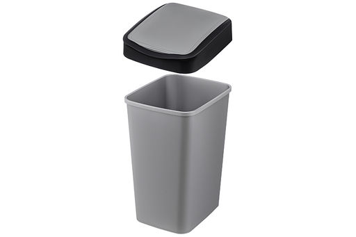 Ведро для мусора с подвижной крышкой 20 л 30*23,5*43 см Тандем сер.металлик/черный (842058) - Elan gallery фото 5