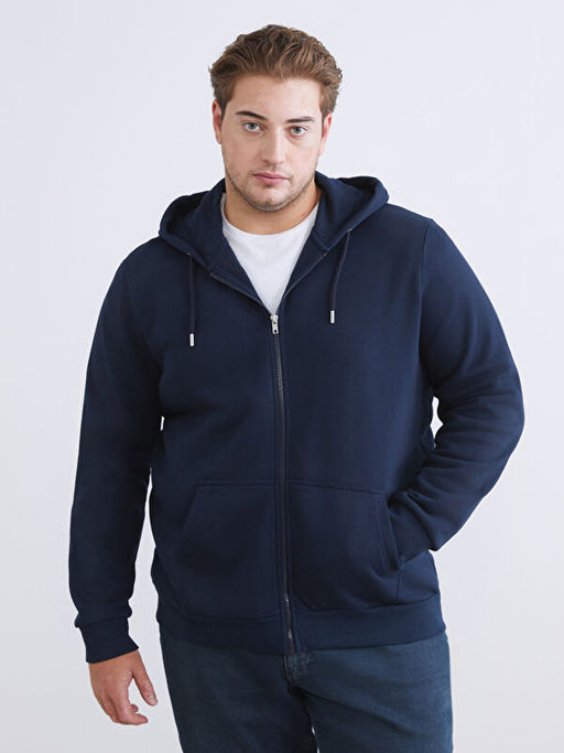Kap??onlu Uzun Kollu Erkek Fermuarl? Sweatshirt