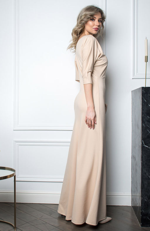 Эффектное платье сливочный - Donna saggia фото 2