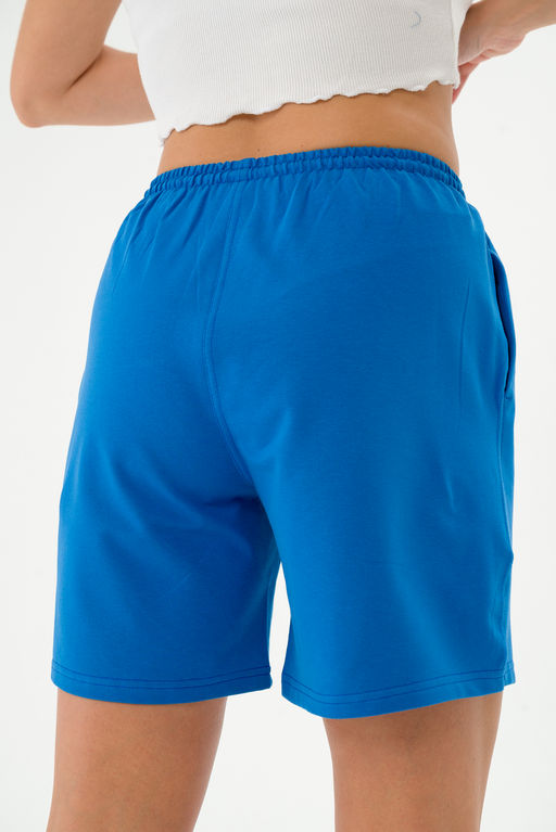 Шорты женские из футера Таиланд ярко голубой макс - Амадэль фото 5