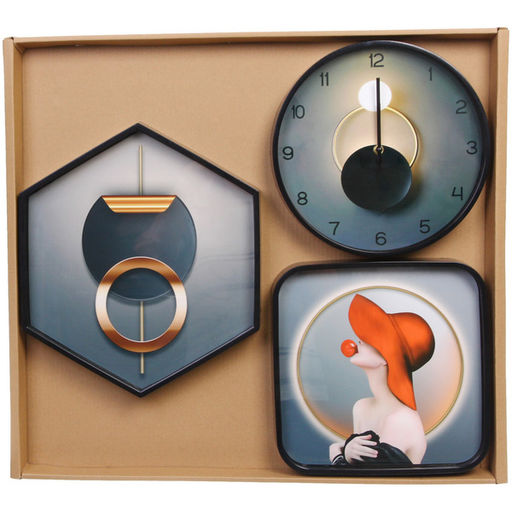 Часы настенные + пано 2шт "HOME STYLE" Обольщение, черный корпус