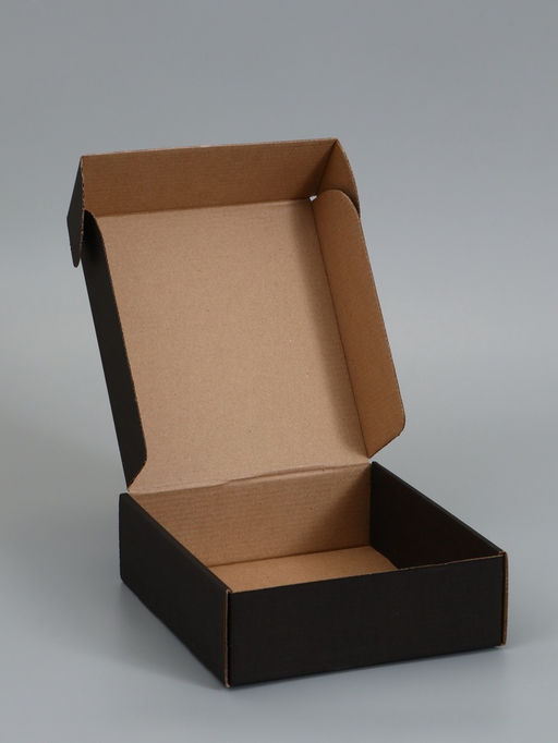 Цена за 2 шт. Коробка самосборная, черная, для подарков, хранения и отправки посылок, 21×21×7 см 6914772