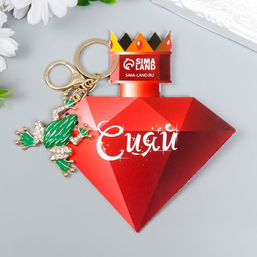 Брелок для ключей на кольце с карабином «Зелёная лягушка», 11.2×6.2 см