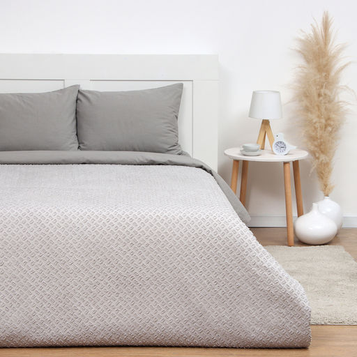 Покрывало евро LoveLife «Tufting: Квадрат», 240×230±5 см, микрофайбер, серое