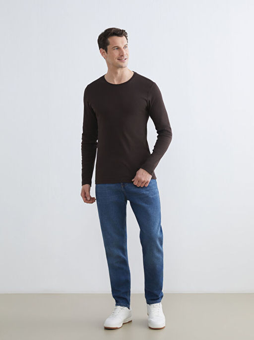 Bisiklet Yaka Uzun Kollu Erkek Ti??rt