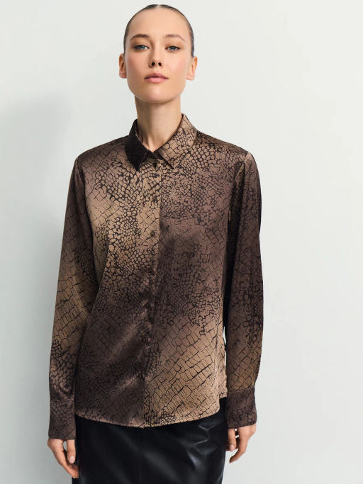 Атласная блузка с принтом / Zarina