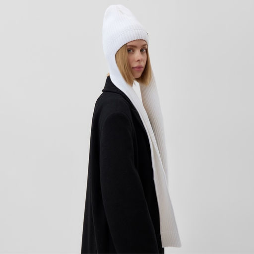 Шапка - шарф MINAKU, размер 56-58, цвет белый