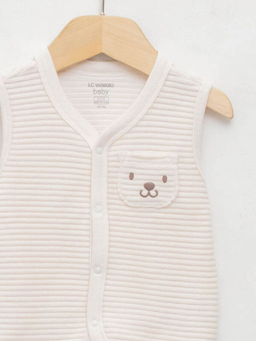 V Yaka Nak?? Detayl? Erkek Bebek Yelek - Waikiki фото 3