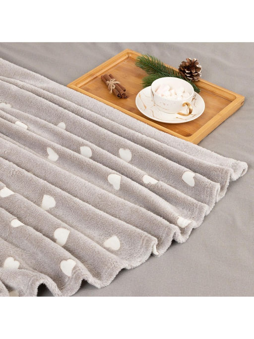 Плед светящийся в темноте Этель. Love, 150?200 см, корал-флис  фото 5