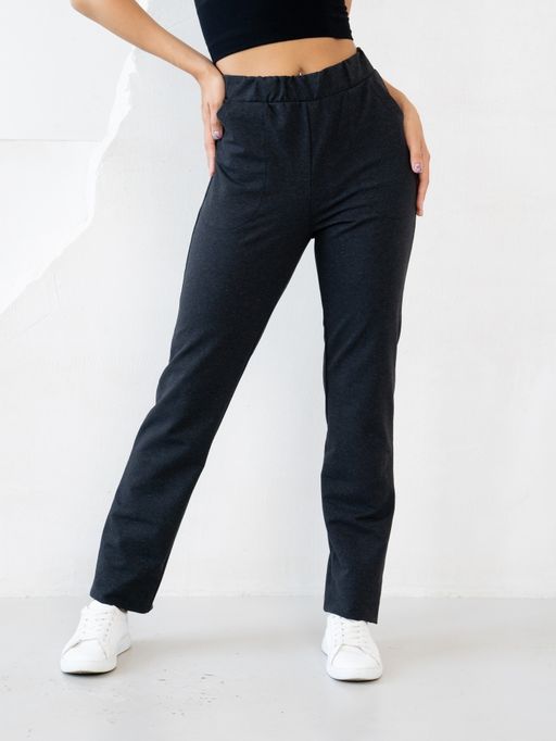 Брюки футер 2-хнитка мягкая резинка.,графитовые - Binita фото 6