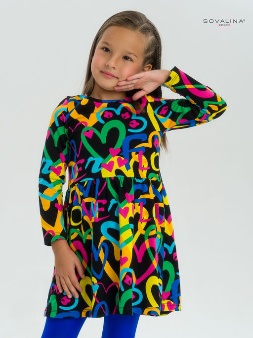 Платье Эля яркие сердца на черном - Sovalina фото 10