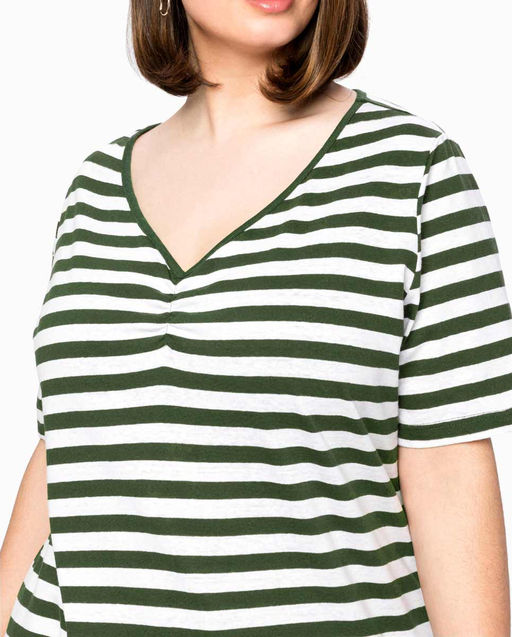 Блузка, темно-оливковая-экрю - Sheego фото 6