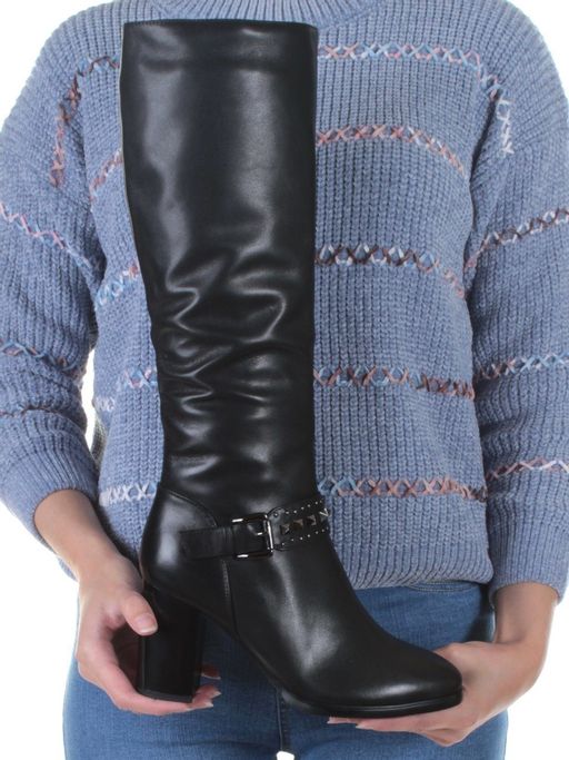 02-Z383-15602-2BM BLACK Сапоги женские (натуральная кожа, натуральный мех (еврозима)) - Фабричный китай фото 4