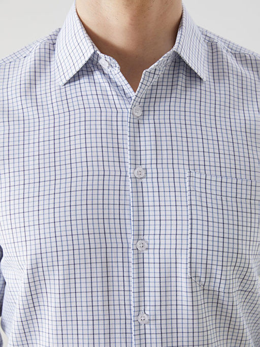 Regular Fit Uzun Kollu Ekose Gabardin Erkek G?mlek