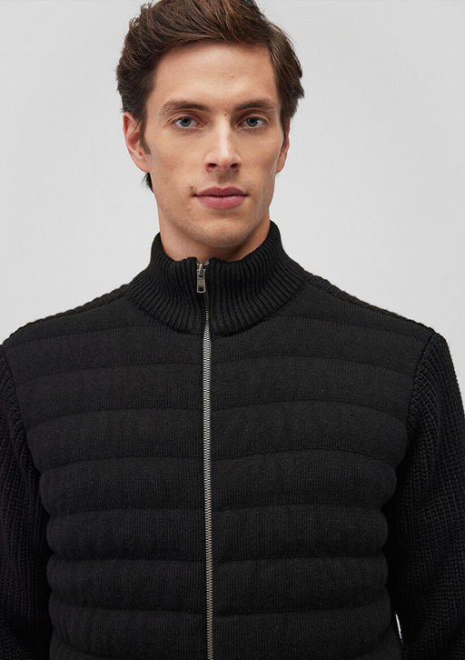 Fermuarl? Triko Ceket - Mavi фото 5