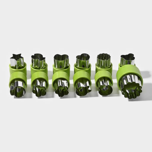 Овощерезки Доляна «Палитра», набор 12 шт., нержавеющая сталь, зелёные