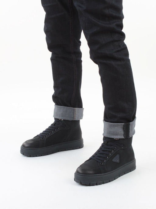 05-AW1002-6M DK. BLUE Ботинки зимние мужские (натуральная кожа, натуральный мех)